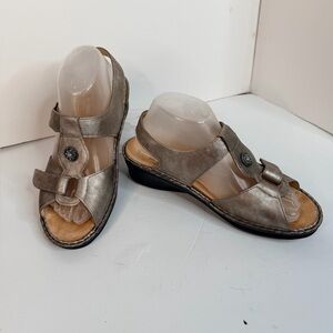 Finn Comfort Adana Metallic Leather Backstrap Sandals UK‎ 6 / US 8 Wide